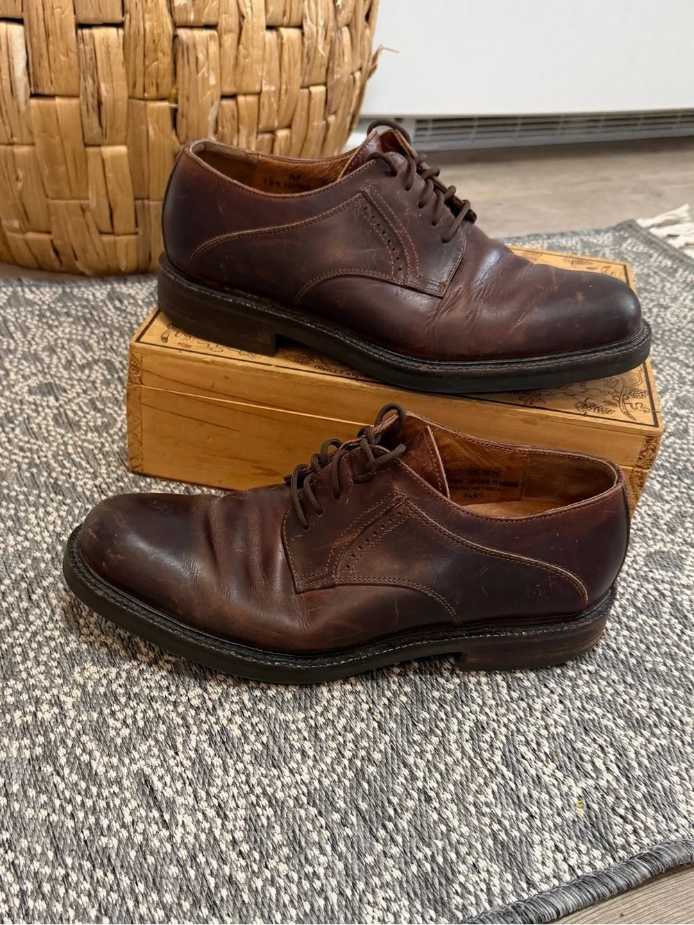 Johnston & Murphy Men’s Brown Leather Derby Oxfords Dress Shoes Size 10.5